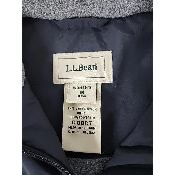 L.L. Bean Winter Vest Fleece Lined Nylon Ski Black Womens Size Medium EUC - Picture 6 of 8
